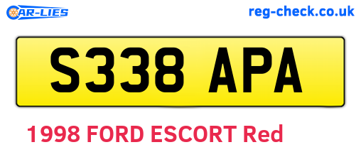 S338APA are the vehicle registration plates.