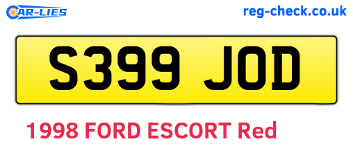 S399JOD are the vehicle registration plates.