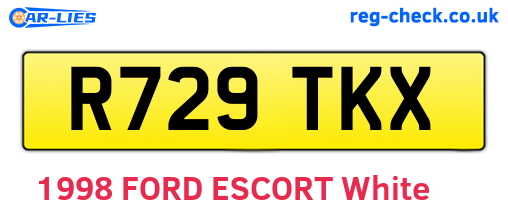 R729TKX are the vehicle registration plates.