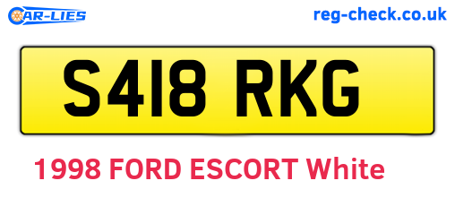 S418RKG are the vehicle registration plates.