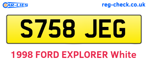 S758JEG are the vehicle registration plates.