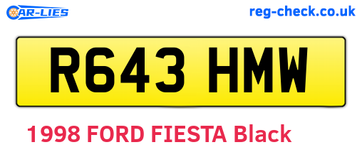 R643HMW are the vehicle registration plates.