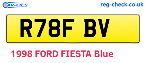 R78FBV are the vehicle registration plates.