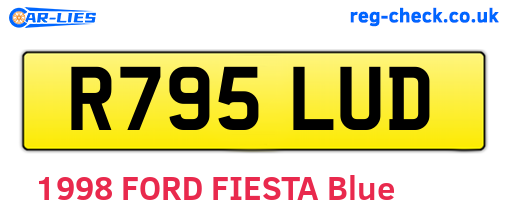R795LUD are the vehicle registration plates.