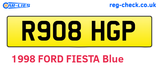 R908HGP are the vehicle registration plates.