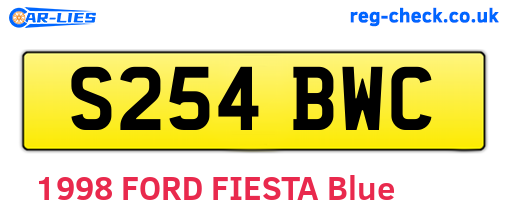 S254BWC are the vehicle registration plates.