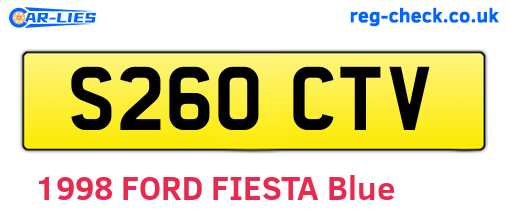 S260CTV are the vehicle registration plates.