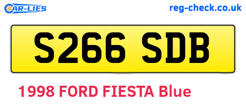 S266SDB are the vehicle registration plates.