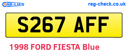 S267AFF are the vehicle registration plates.