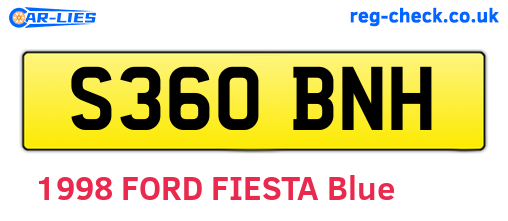 S360BNH are the vehicle registration plates.