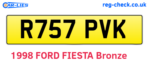 R757PVK are the vehicle registration plates.