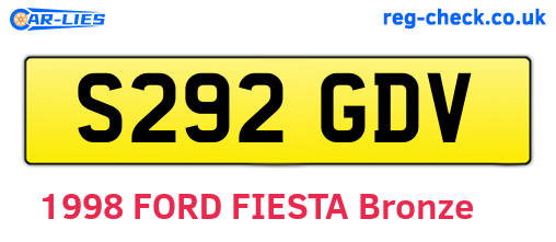 S292GDV are the vehicle registration plates.