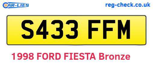 S433FFM are the vehicle registration plates.