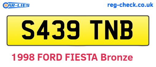 S439TNB are the vehicle registration plates.