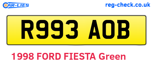 R993AOB are the vehicle registration plates.