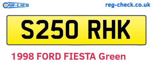 S250RHK are the vehicle registration plates.