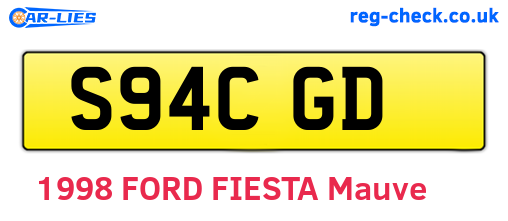 S94CGD are the vehicle registration plates.