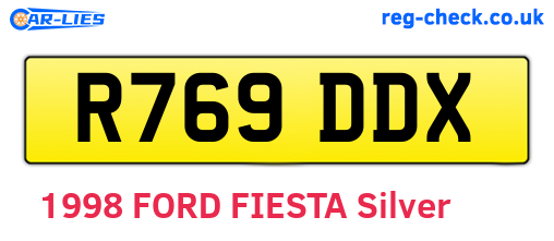 R769DDX are the vehicle registration plates.