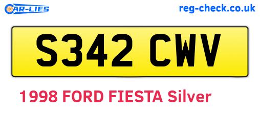 S342CWV are the vehicle registration plates.