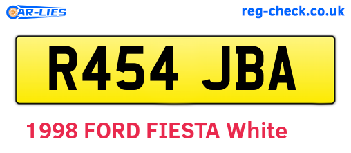 R454JBA are the vehicle registration plates.
