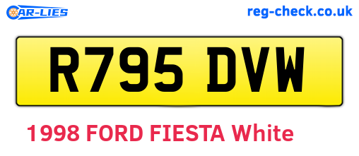 R795DVW are the vehicle registration plates.