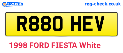 R880HEV are the vehicle registration plates.