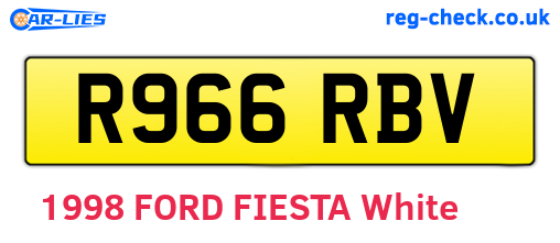 R966RBV are the vehicle registration plates.