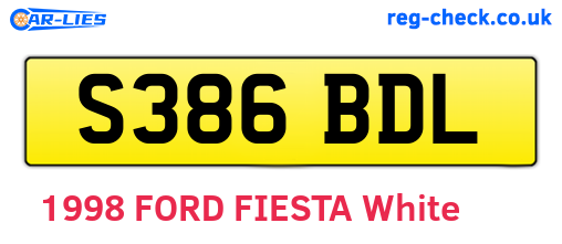 S386BDL are the vehicle registration plates.