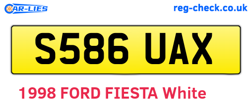 S586UAX are the vehicle registration plates.