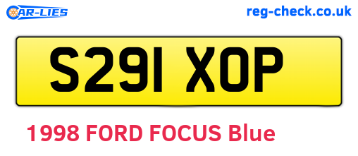 S291XOP are the vehicle registration plates.