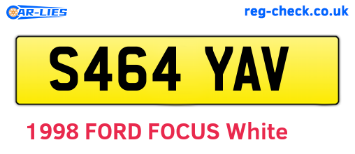 S464YAV are the vehicle registration plates.