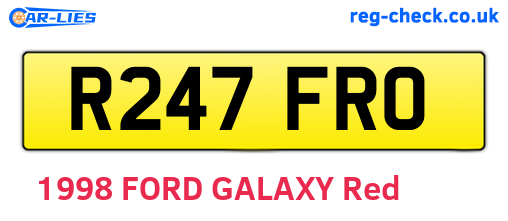 R247FRO are the vehicle registration plates.