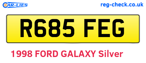 R685FEG are the vehicle registration plates.