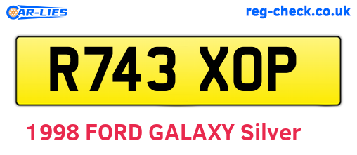 R743XOP are the vehicle registration plates.