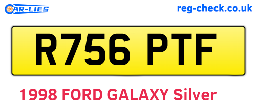 R756PTF are the vehicle registration plates.