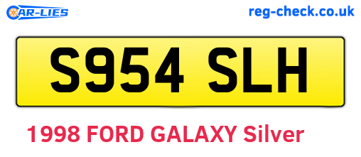 S954SLH are the vehicle registration plates.