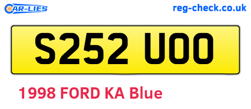 S252UOO are the vehicle registration plates.