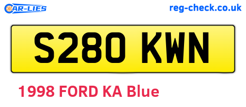 S280KWN are the vehicle registration plates.