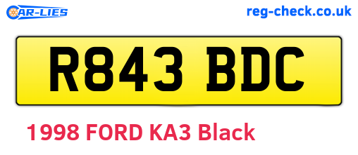 R843BDC are the vehicle registration plates.