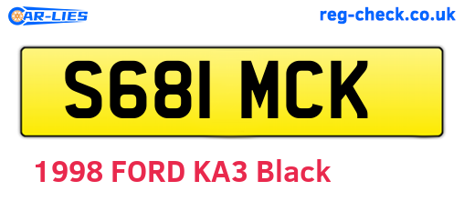 S681MCK are the vehicle registration plates.