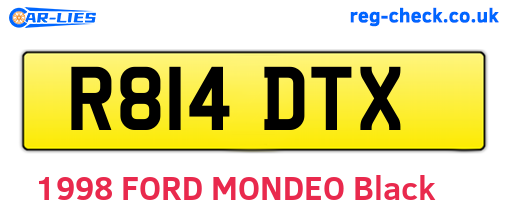 R814DTX are the vehicle registration plates.