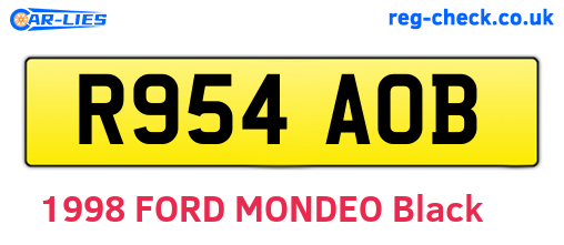 R954AOB are the vehicle registration plates.