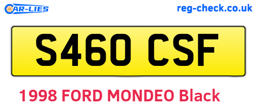S460CSF are the vehicle registration plates.