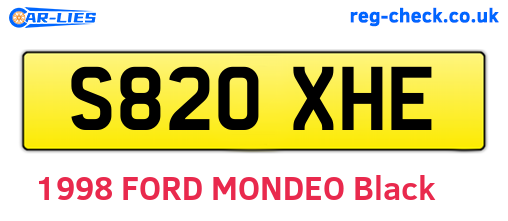 S820XHE are the vehicle registration plates.