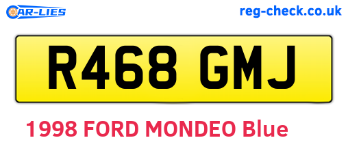 R468GMJ are the vehicle registration plates.