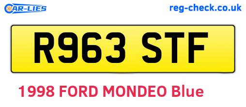 R963STF are the vehicle registration plates.