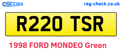 R220TSR are the vehicle registration plates.