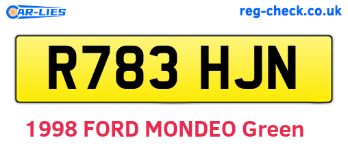 R783HJN are the vehicle registration plates.