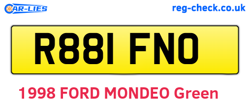 R881FNO are the vehicle registration plates.