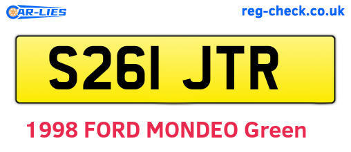 S261JTR are the vehicle registration plates.